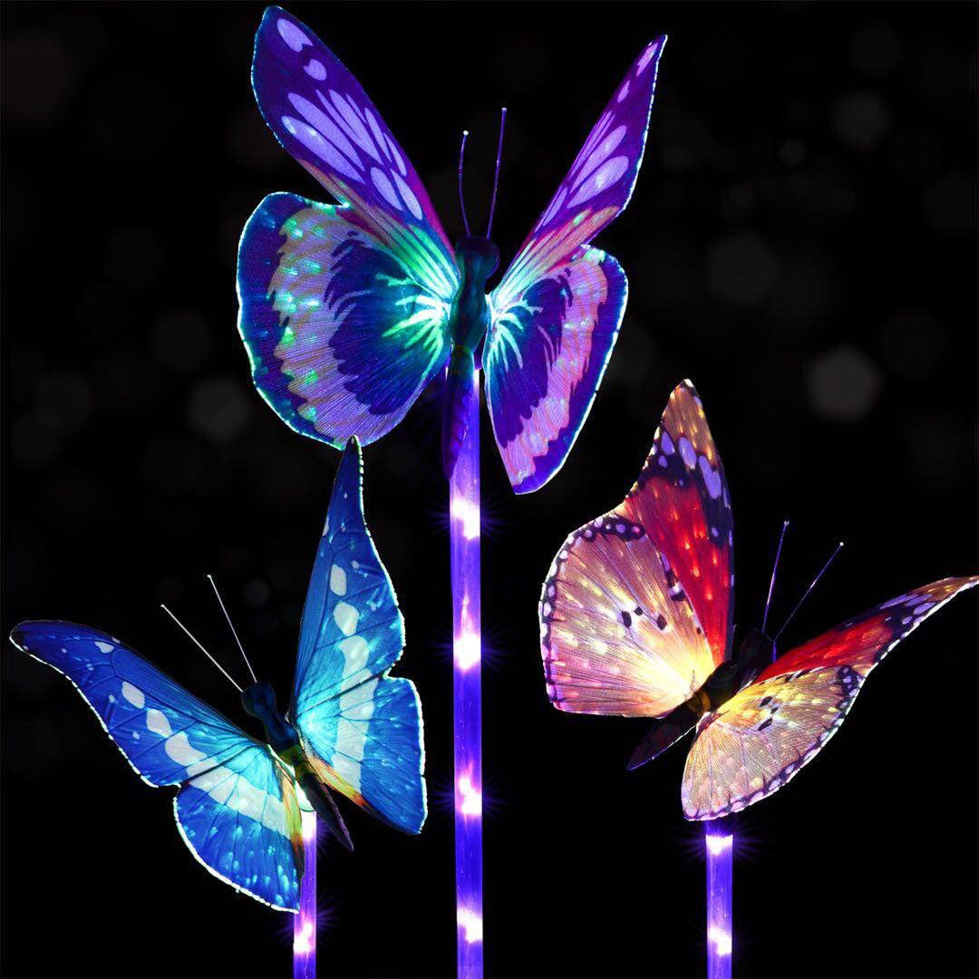 Luces de estaca de mariposa de color Patio de jardín solar al aire libre (ESG15238)