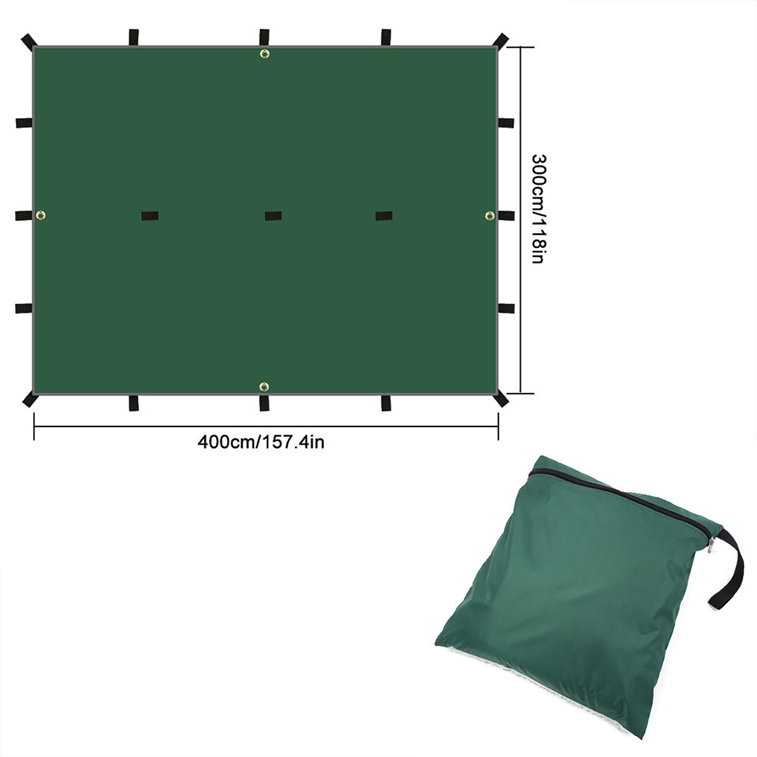 Toldo de toldo de tono solar de triángulo impermeable Tarp de supervivencia de la carpa de campamento al aire libre (ESG20264)