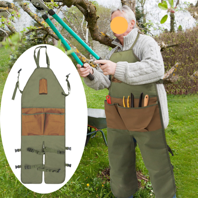 Los delantales de jardinería con bolsillos de herramientas (ESG16030)