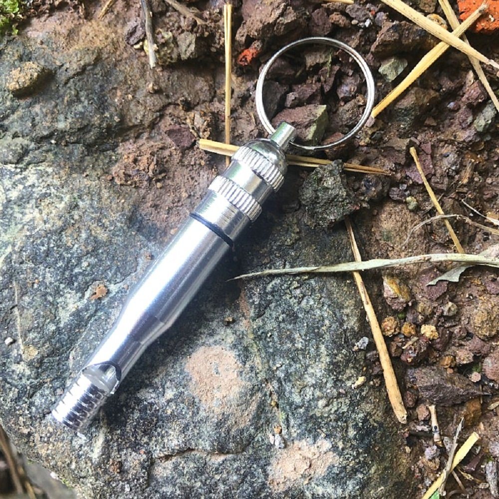 Whistle de collar de llavero portátil de fuerte silbato de emergencia de titanio (ESG18175)